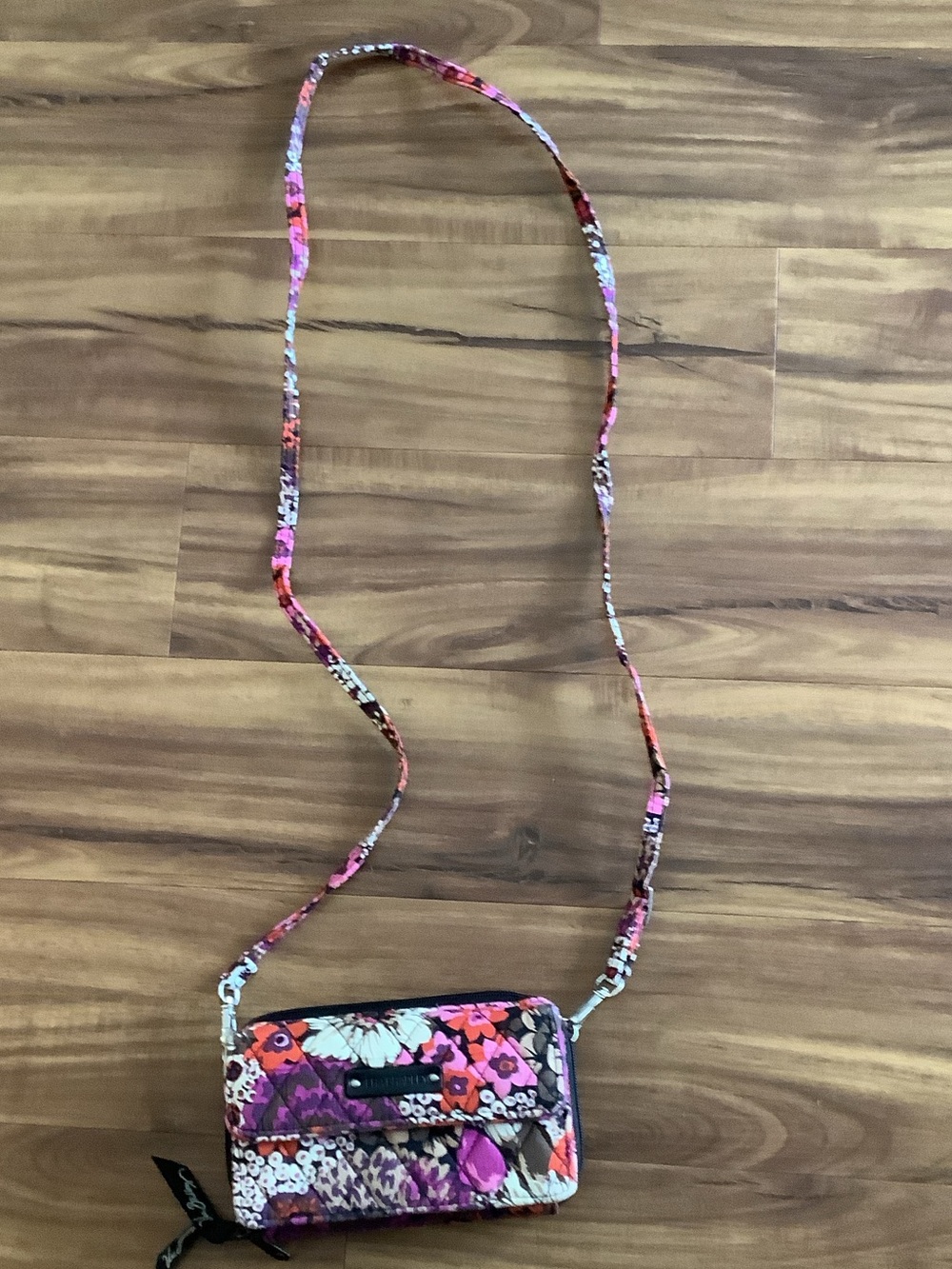 Vera Bradley Floral Mini Crossbody in Pink, Purple and Orange